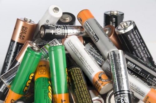 Workers wearing PPE while handling waste